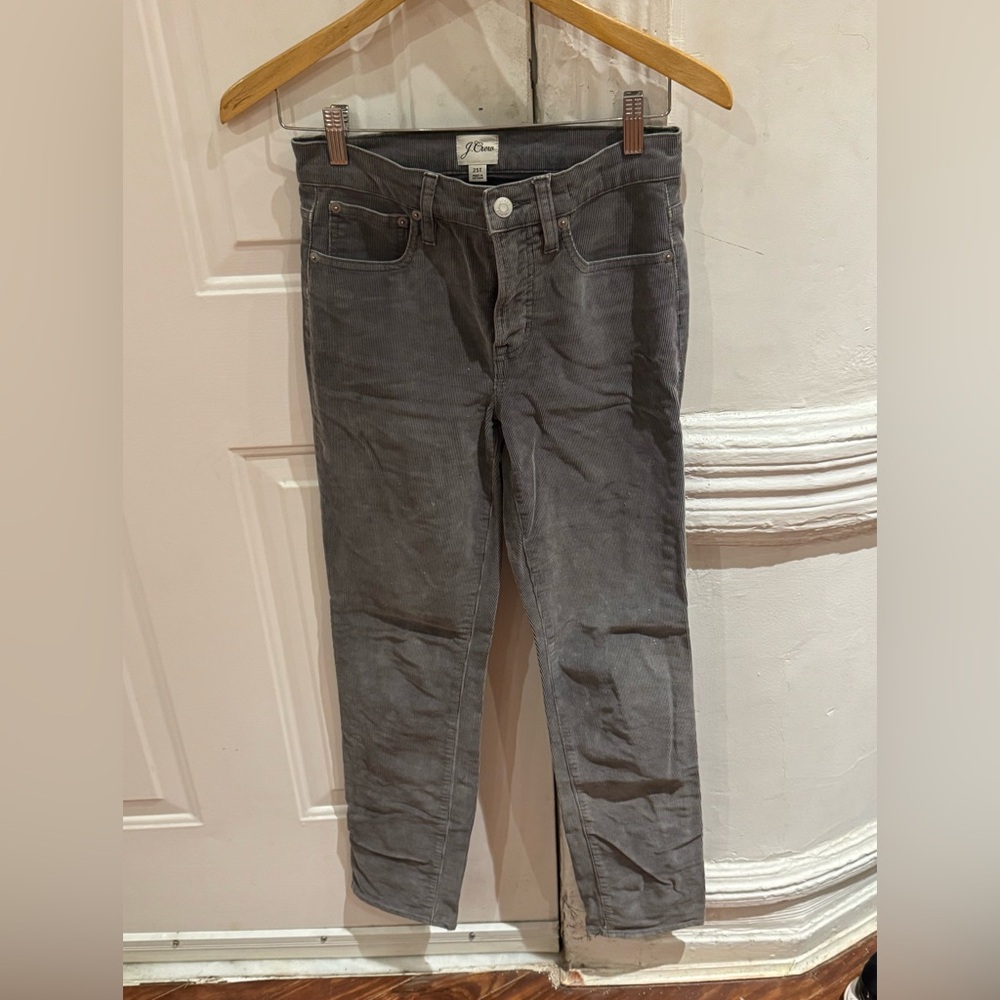 Gray corderoy pants. J Crew.